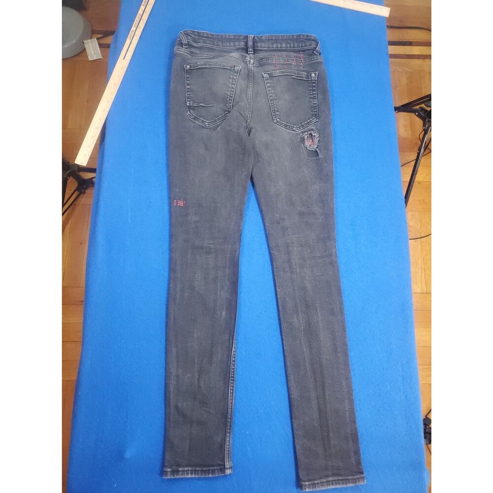 Ksubi Black Denim Skinny Jeans Womens Size 30 Destroyed Ripped Punk StreetweaR - Picture 9 of 16